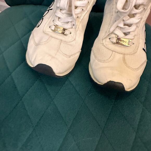 Bebe Brodie Ivory Logo Sneakers Women's 10 - Picture 11 of 12